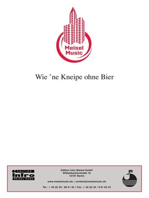 cover image of Wie 'ne Kneipe ohne Bier